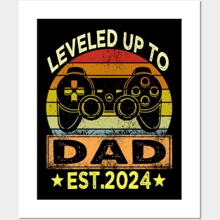 leveled up to dad est 2024 Posters and Art